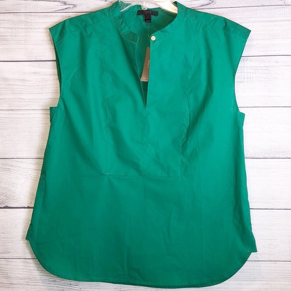 J. Crew Tops - J. Crew Poplin Cap Sleeve Top